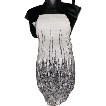 Elegáns fekete-fehér  kismamaruha boleróval S